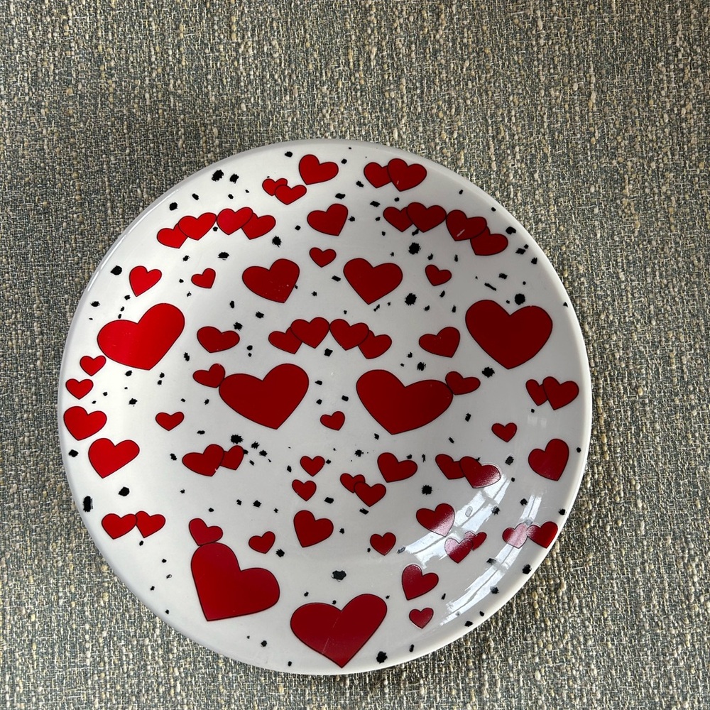 Heart Pattern Ceramic Plate
